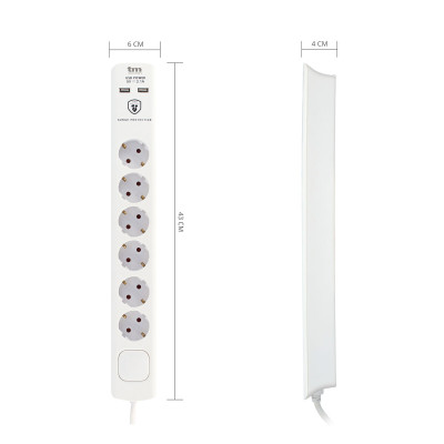 Power Socket - 6 Sockets with Switch TM Electron TMUAD306