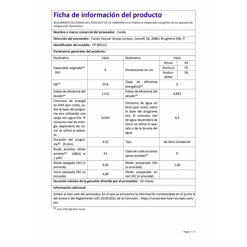 Dishwasher Candy CP6E51LS