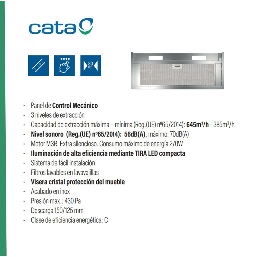 Conventional Hood Cata ARMONIA80X Steel