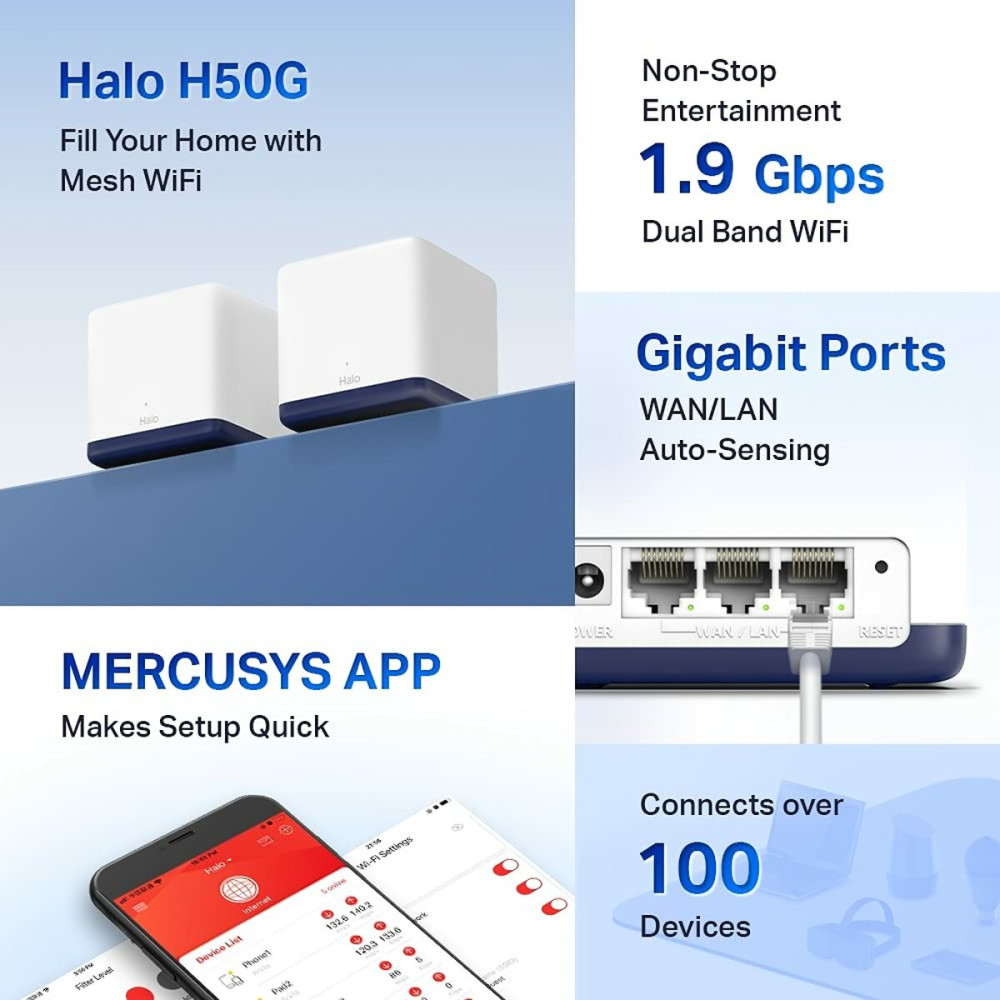 Access point Mercusys Halo H50G(2-pack) White 2 Units