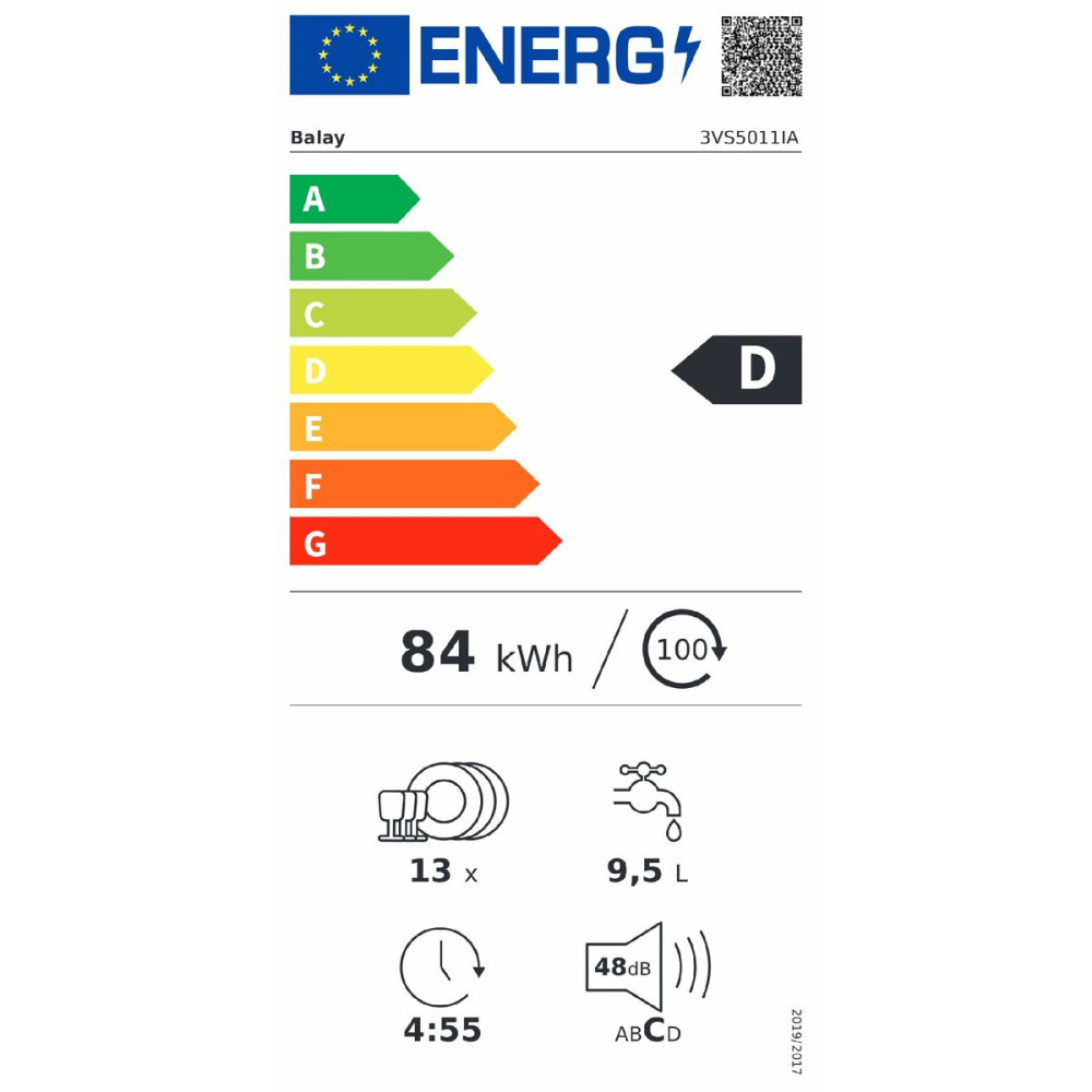 Dishwasher Balay 3VS5011IA 5P INOX DSP 60 cm Silver