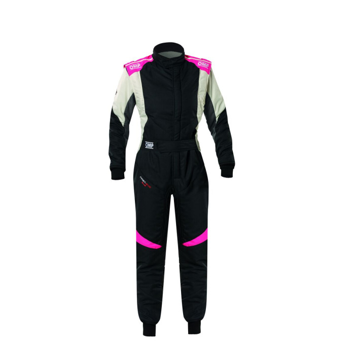 Racing jumpsuit OMP FIRST EVO ELLE MY2025 46 Black Fuchsia