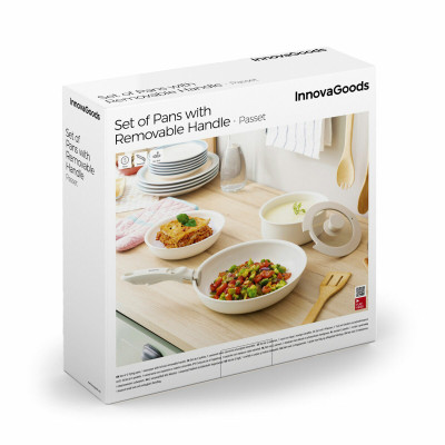 Set of Pans with Removable Handle and Lid Passet InnovaGoods Aluminium 5 Pieces (Refurbished A)
