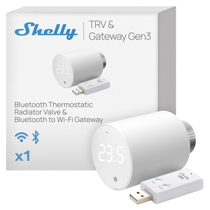Thermostat Shelly SHELLY BLU TRV White