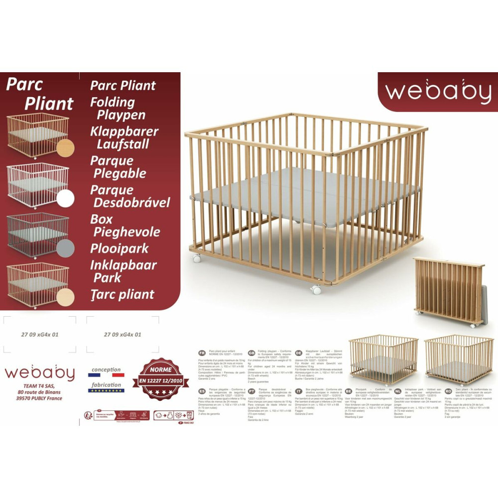 Playground WEBABY 100 x 100 cm Beige