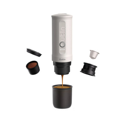 Portable Coffee Maker Outin OUTINWHITE White Stainless steel 50 ml 80 ml