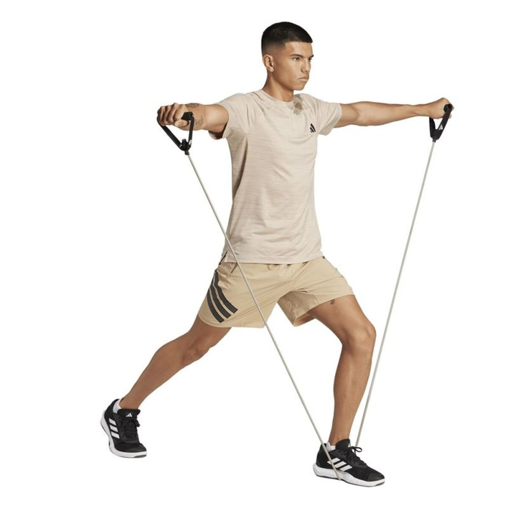 Sports Shorts Adidas Gym+ 3 Bandas Short White Natural Men