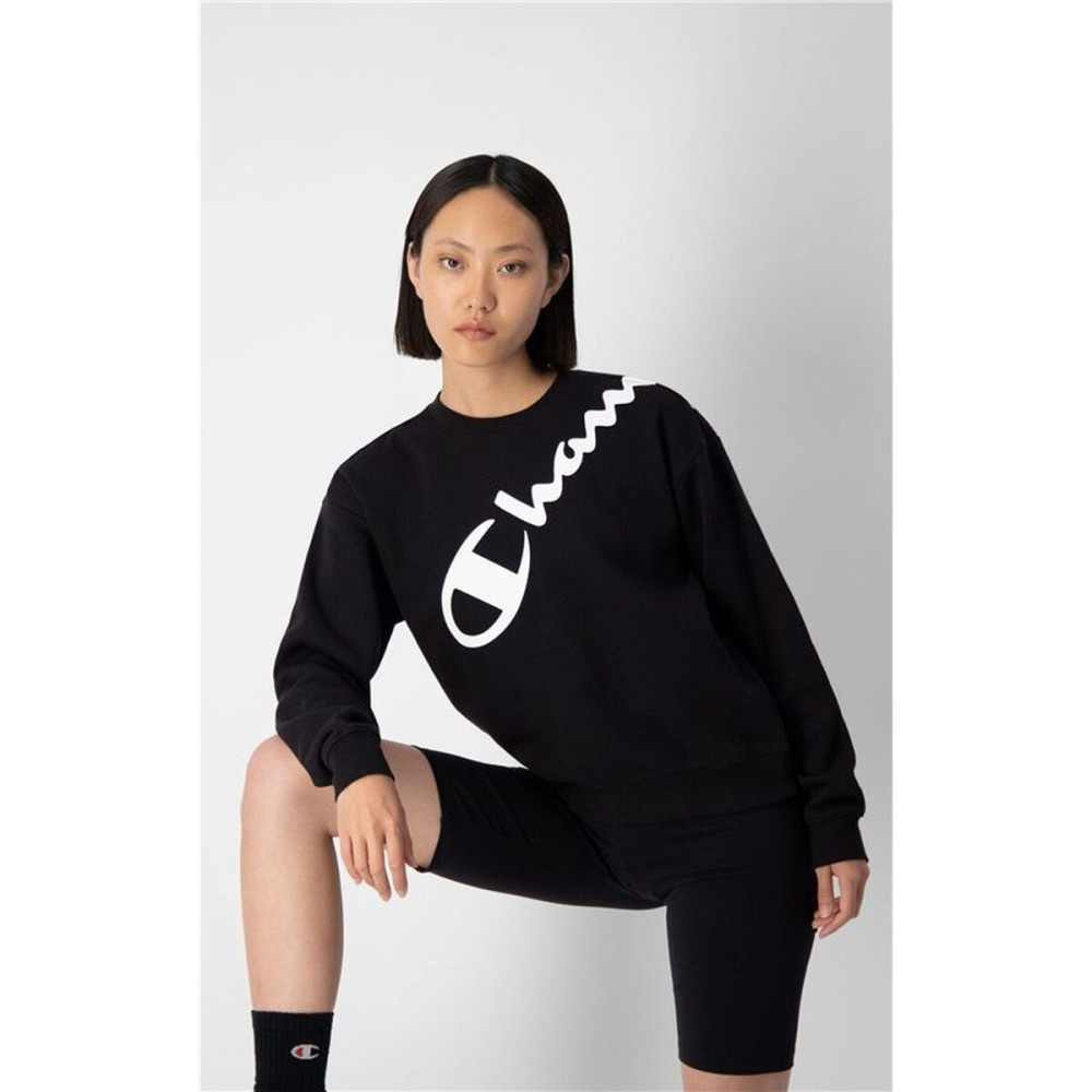 Women’s Sweatshirt without Hood Champion Diagonal  Black