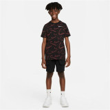 Child's Short Sleeve T-Shirt Nike Sportswear AOP Black