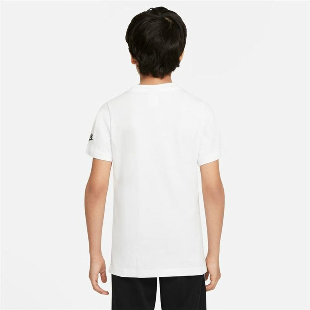 Child's Short Sleeve T-Shirt Nike B-Repeat White