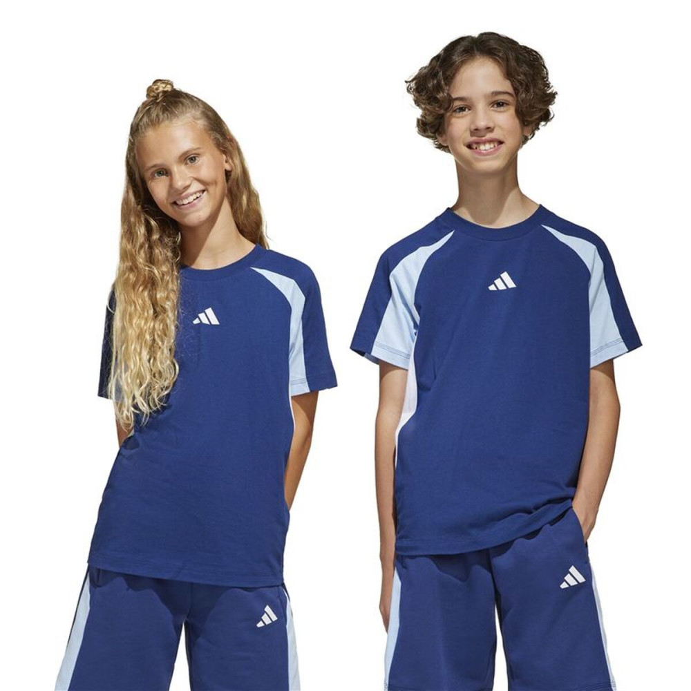 Child's Short Sleeve T-Shirt Adidas JD0060 Blue