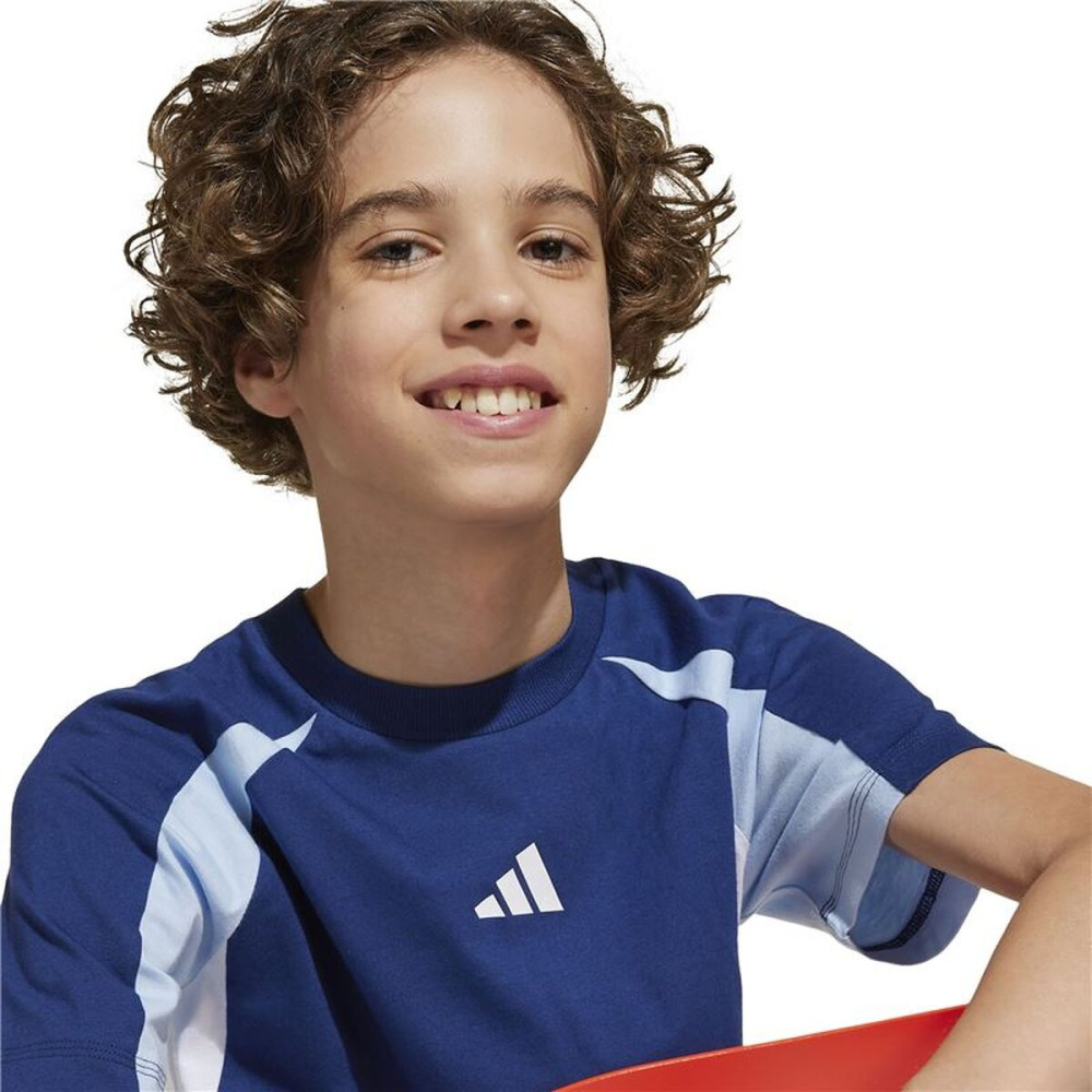 Child's Short Sleeve T-Shirt Adidas JD0060 Blue