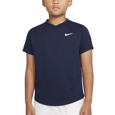 Child's Short Sleeve T-Shirt Nike CV7565-451 Navy Blue