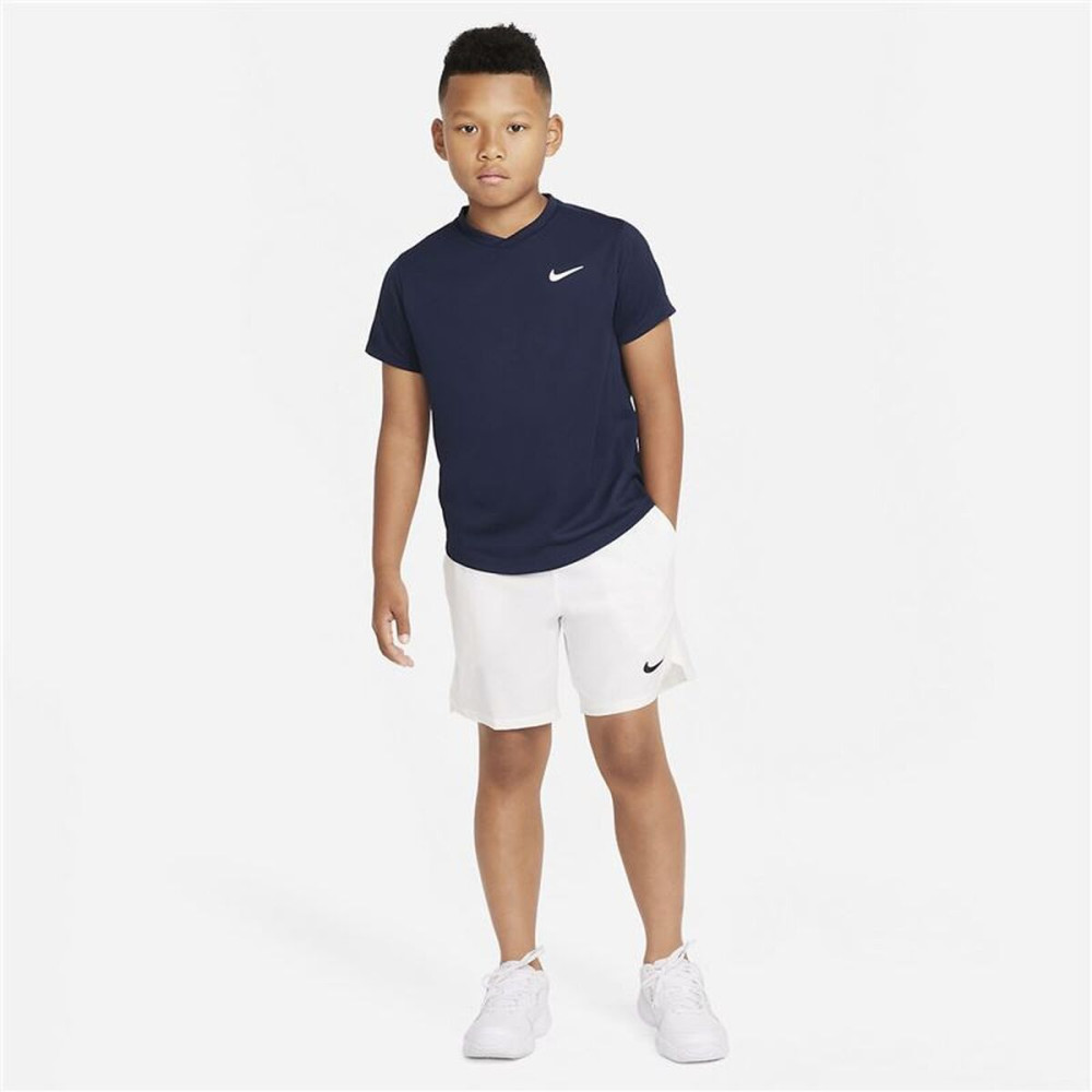 Child's Short Sleeve T-Shirt Nike CV7565-451 Navy Blue