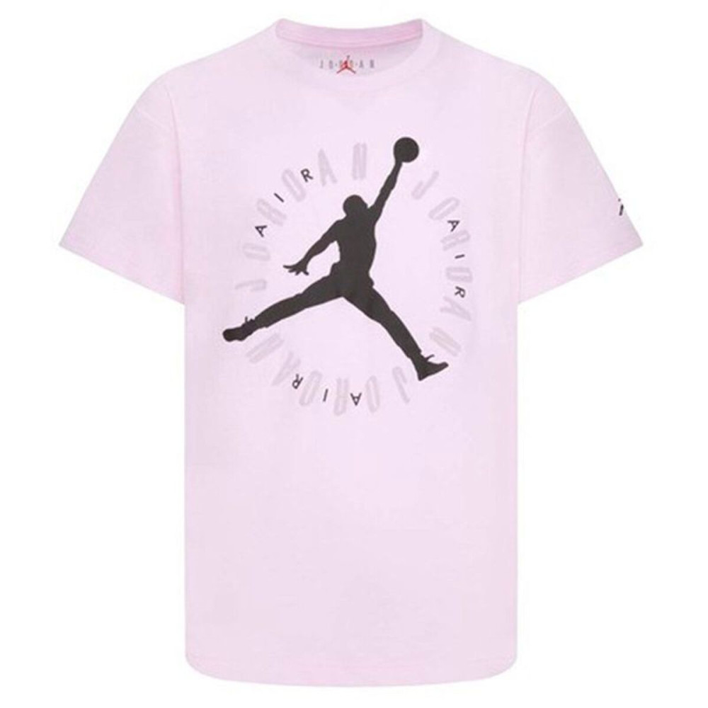 Child's Short Sleeve T-Shirt Jordan 45C824-A9Y Pink