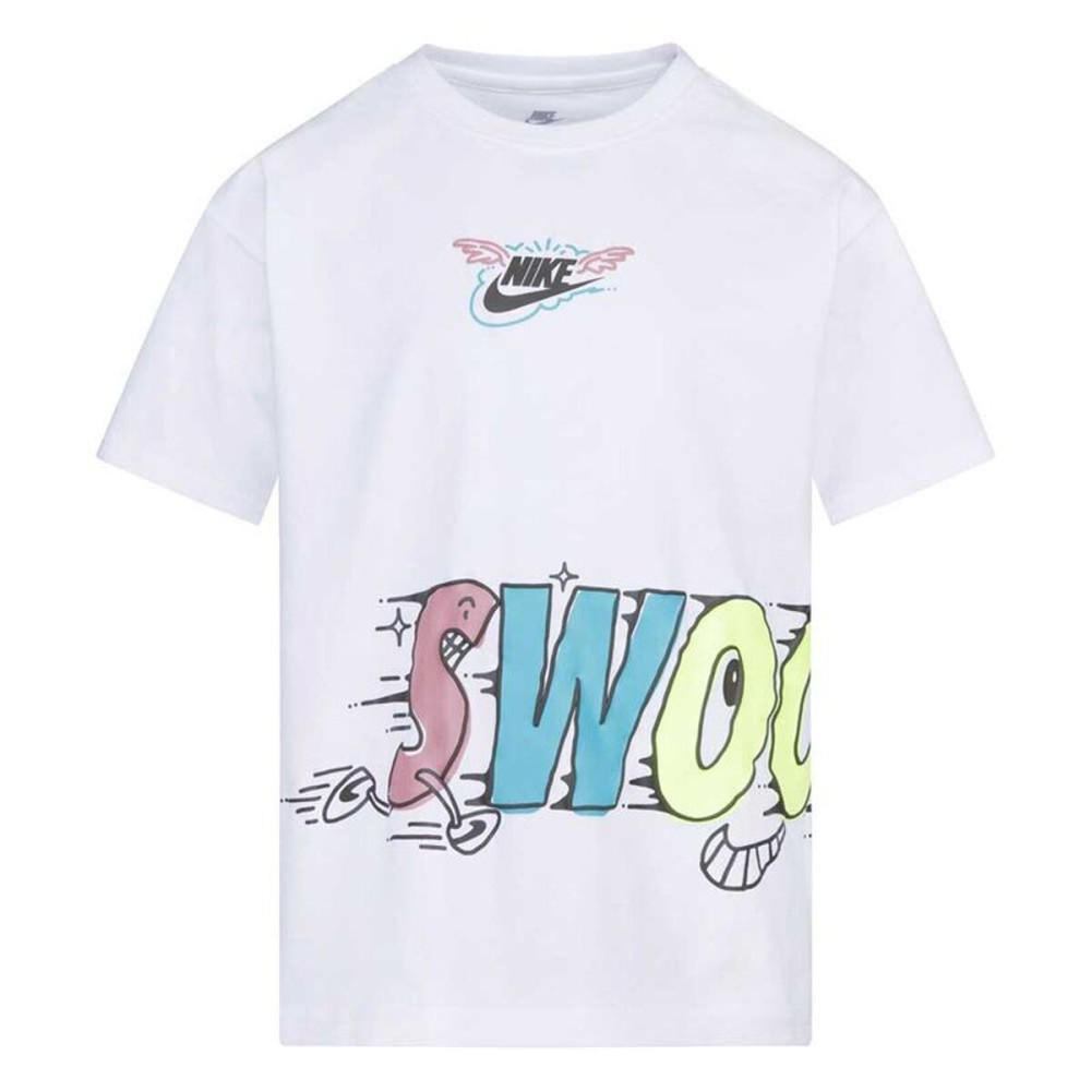 Child's Short Sleeve T-Shirt Nike 86L110-001 White