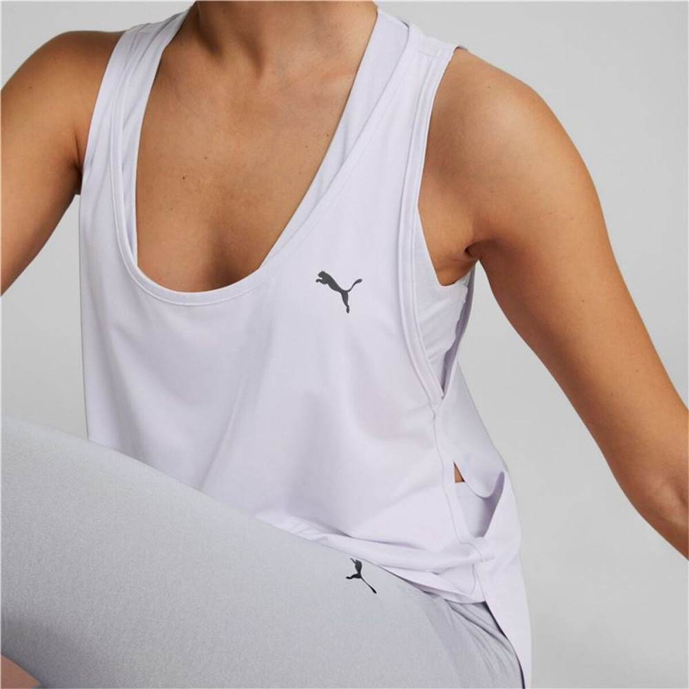 Women’s Short Sleeve T-Shirt Puma Studio Yogini Lite Lavendar