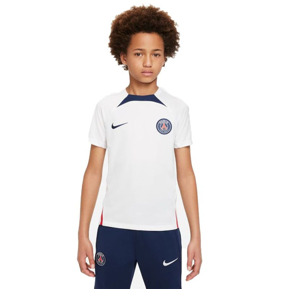 Children's Short Sleeved Football Shirt Nike París Saint-Germain Strike White