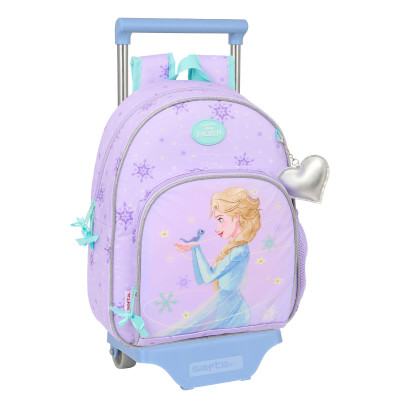 School Rucksack with Wheels Frozen Spirit Lilac 28 x 34 x 10 cm