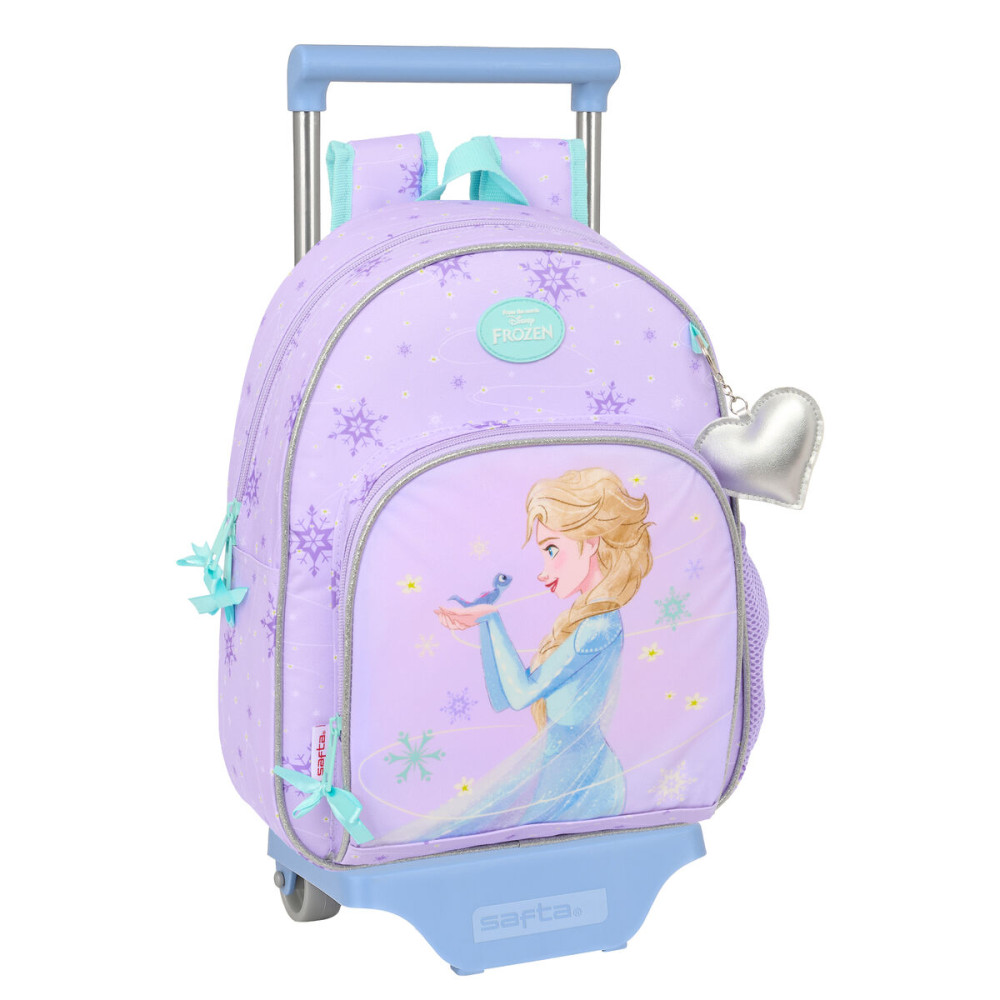 School Rucksack with Wheels Frozen Spirit Lilac 28 x 34 x 10 cm
