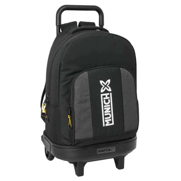 School Rucksack with Wheels Munich Topo Black 33 x 45 x 22 cm