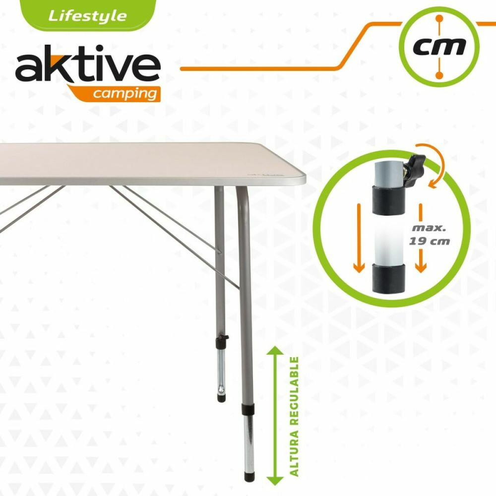 Table Aktive 80 x 60 cm White Foldable Camping