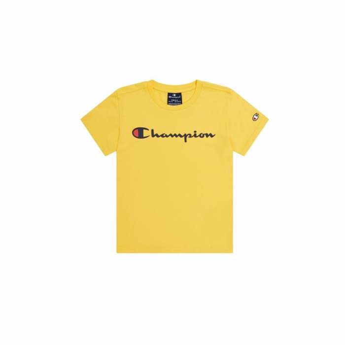 Child's Short Sleeve T-Shirt Champion Crewneck Yellow