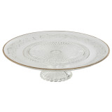 Flat Plate Home ESPRIT Transparent Golden Crystal 33 x 33 x 9,4 cm