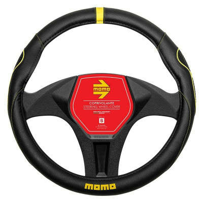 Steering Wheel Cover MOMO MOMLSWC014BYS Yellow Black Ø 36 cm