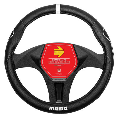Steering Wheel Cover MOMO MOMLSWC014BWS Black/White Ø 36 cm