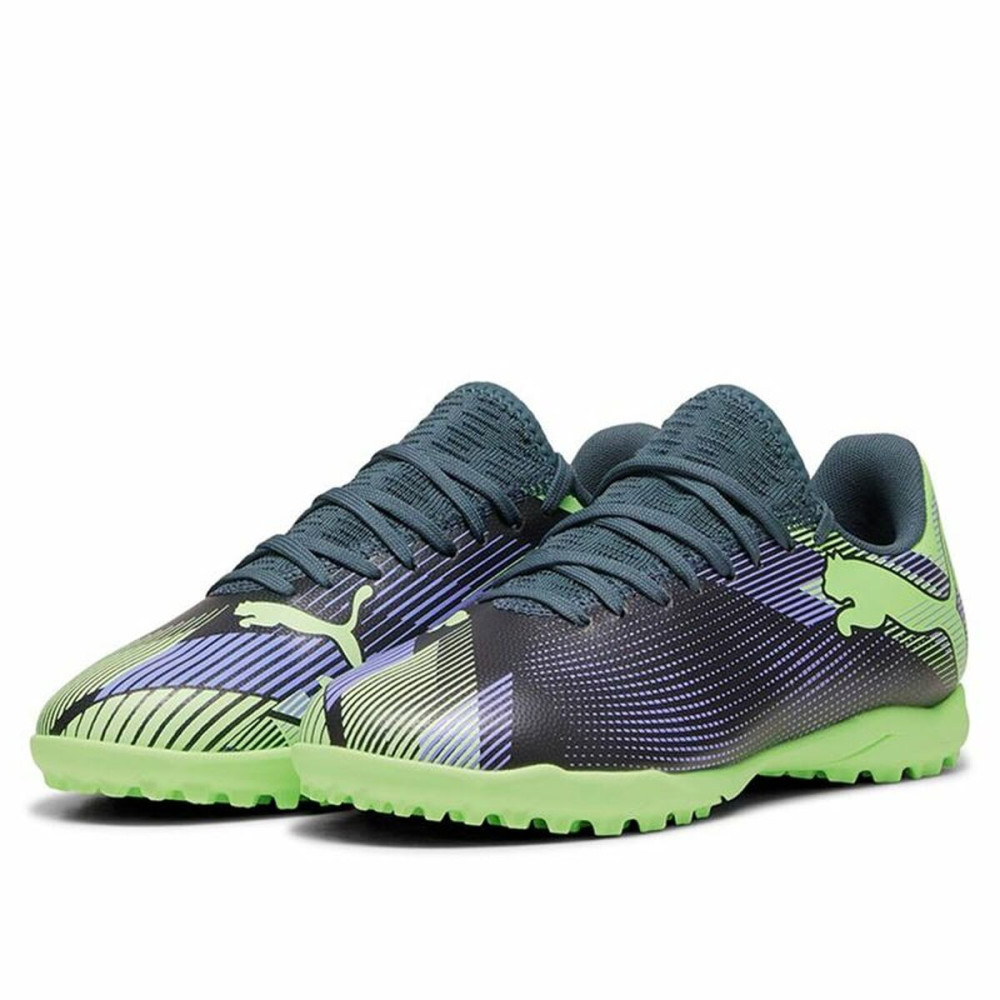 Childrens Football Boots Puma Future 7 Play Tt Purple Green