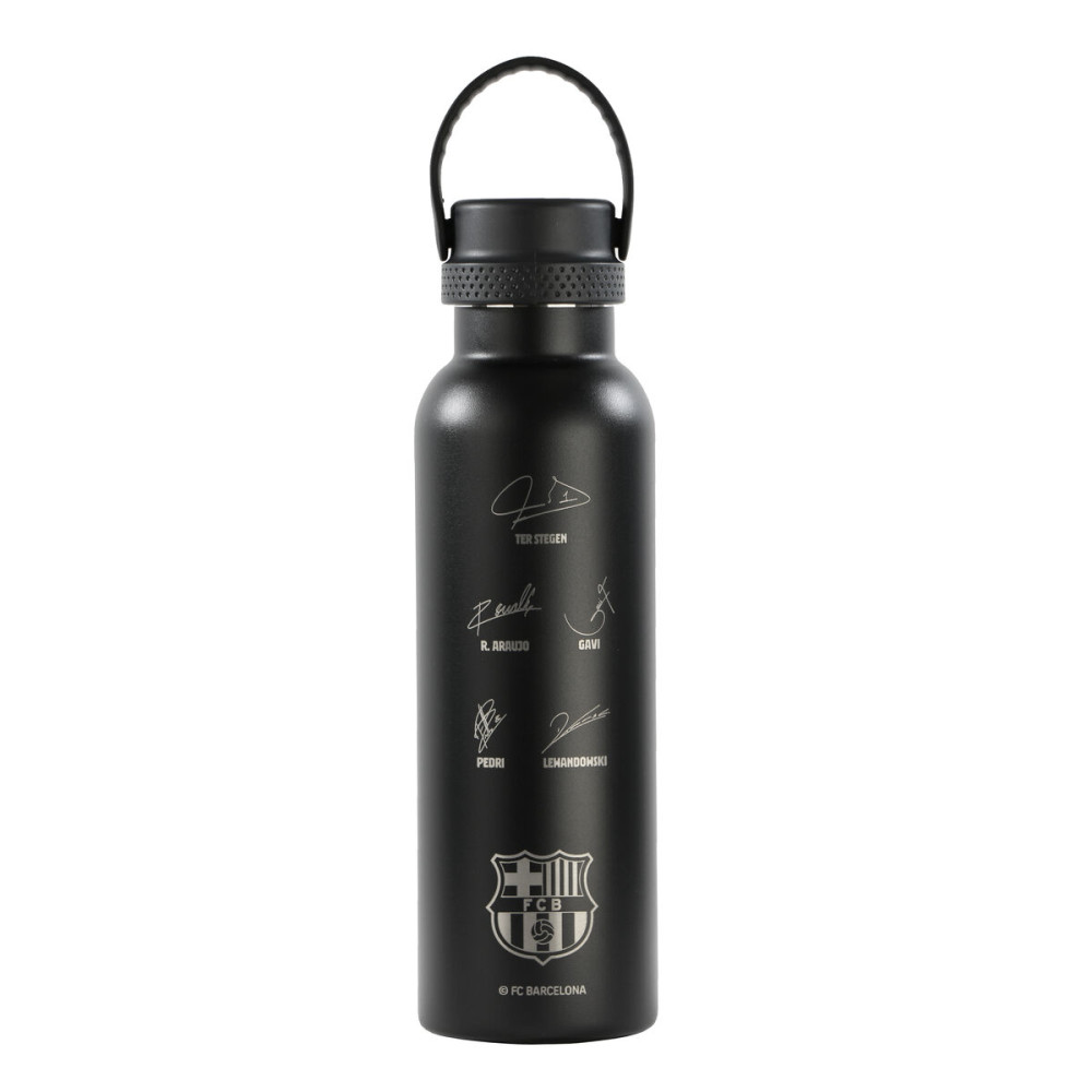 Thermal Bottle F.C. Barcelona Black Black Silicone Stainless steel