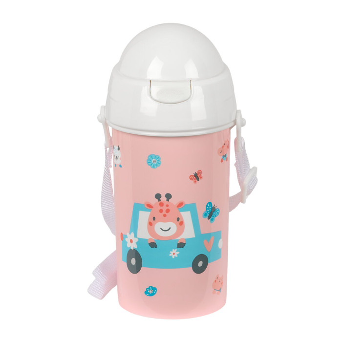 Water bottle Safta Jirafa Coral PVC 500 ml