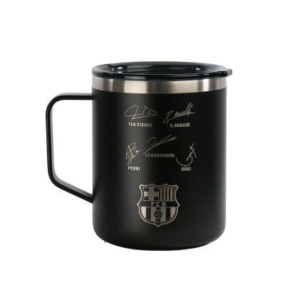 Thermal Cup with Lid F.C. Barcelona Navy Blue Stainless steel