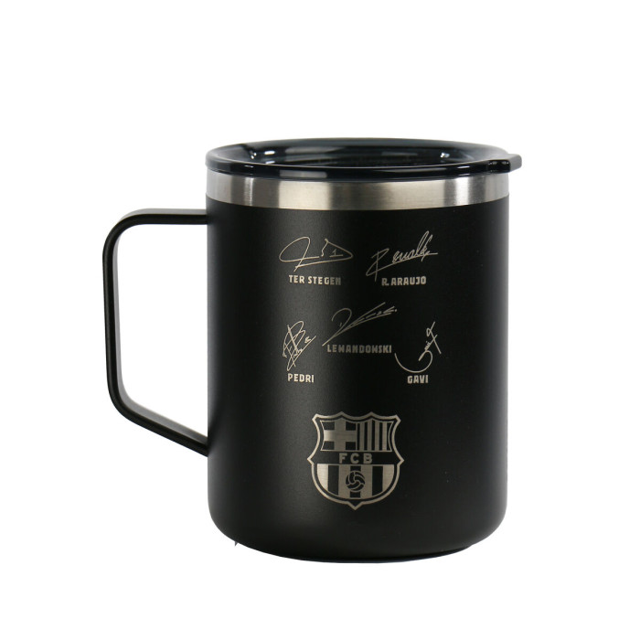 Thermal Cup with Lid F.C. Barcelona Navy Blue Stainless steel