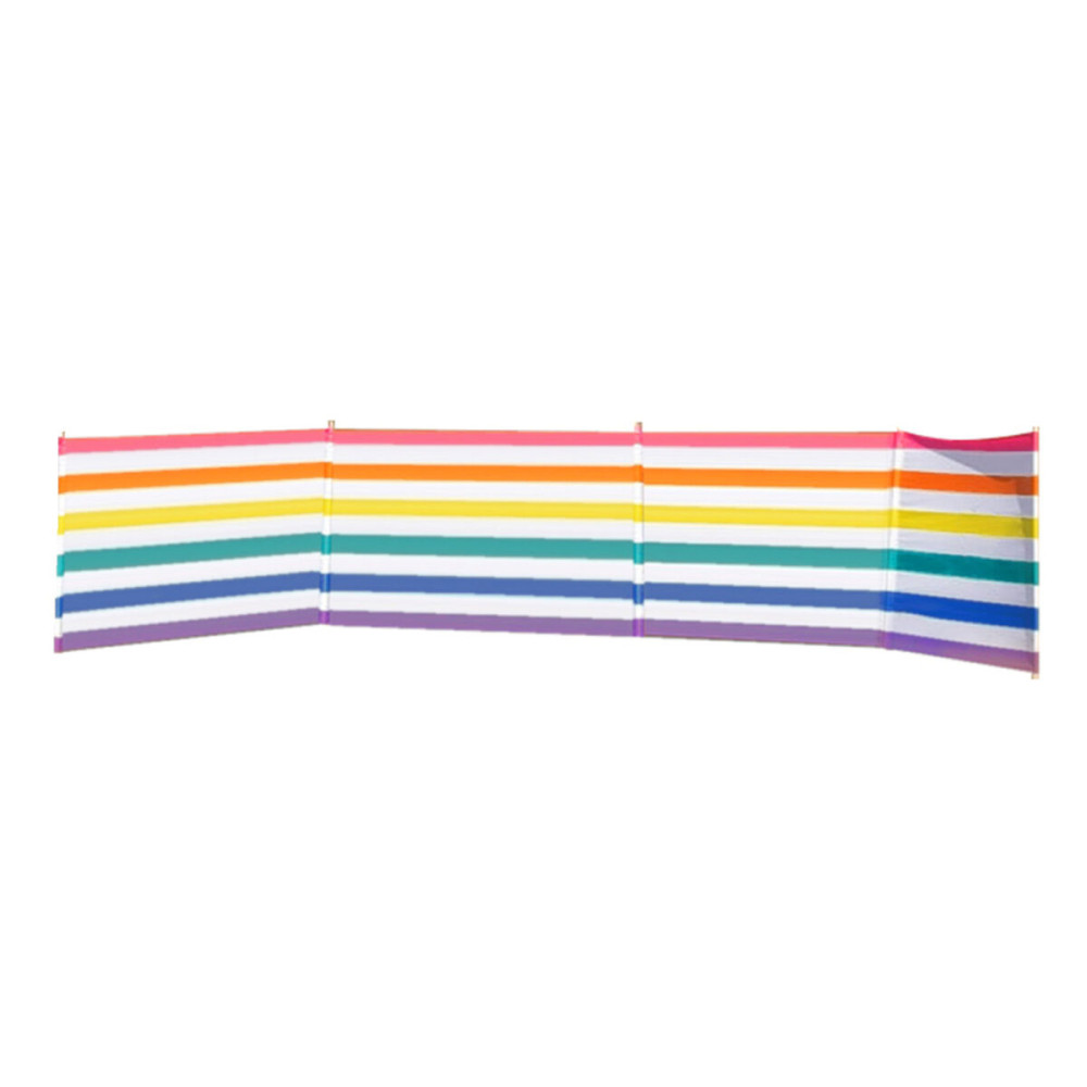Windbreak 5 Poles Steel Polyester Color Stripes 480X80 cm Beach, Pool, Garden, Camping 10497