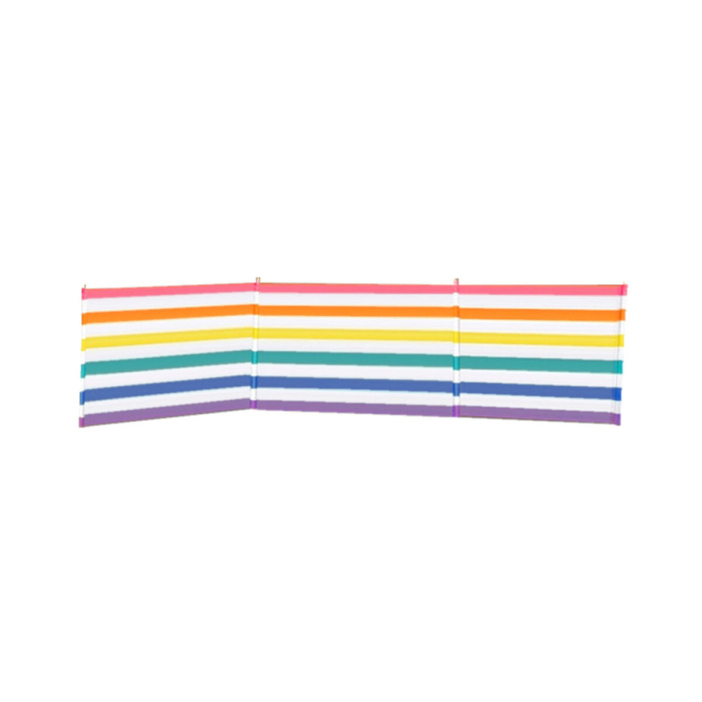 Windbreak 4 Poles Steel Polyester Stripes 360X80 cm Beach, Pool, Garden, Camping 10496