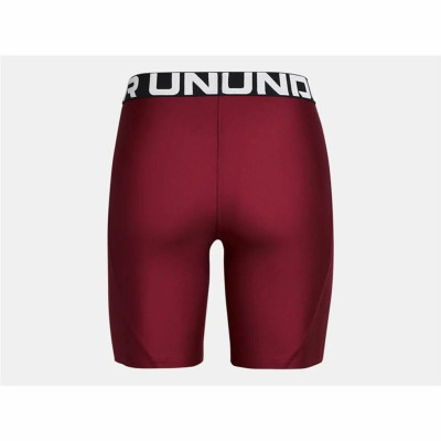 Sports Leggings for Men Under Armour Hg 8In Burgundy Crimson Red