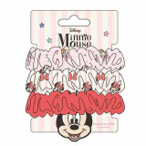 Rubber Hair Bands Minnie Mouse Red 3 Pieces
