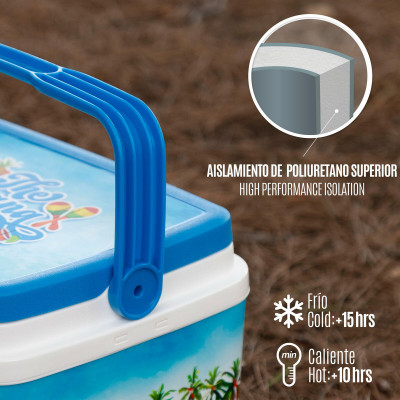 Portable Rigid Cooler Aktive 5 L 28 x 19 x 21 cm Blue (6 Units)