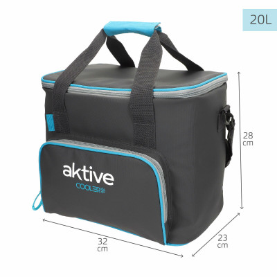 Portable Fridge Aktive 20 L 32 x 28 x 23 cm Black (4 Units)
