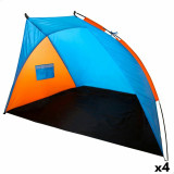 Beach Windscreen Aktive 200 x 120 x 125 cm Blue Orange (4 Units)
