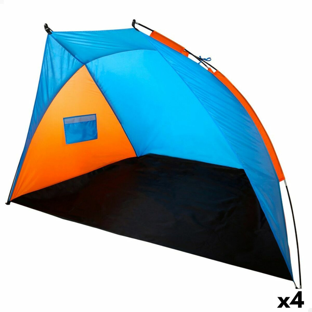 Beach Windscreen Aktive 200 x 120 x 125 cm Blue Orange (4 Units)