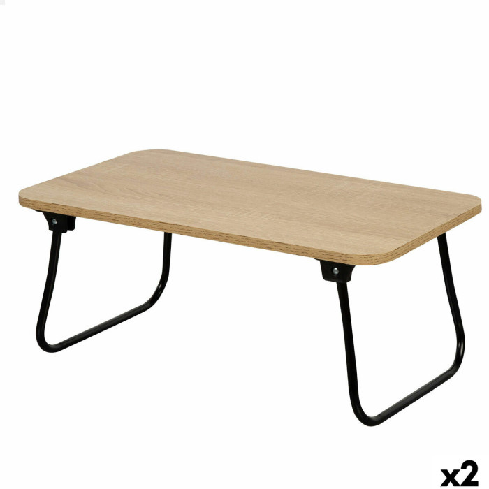 Folding Tray for Bed Max Home Wood Steel Melamin 53 x 22 x 30 cm 2 Units