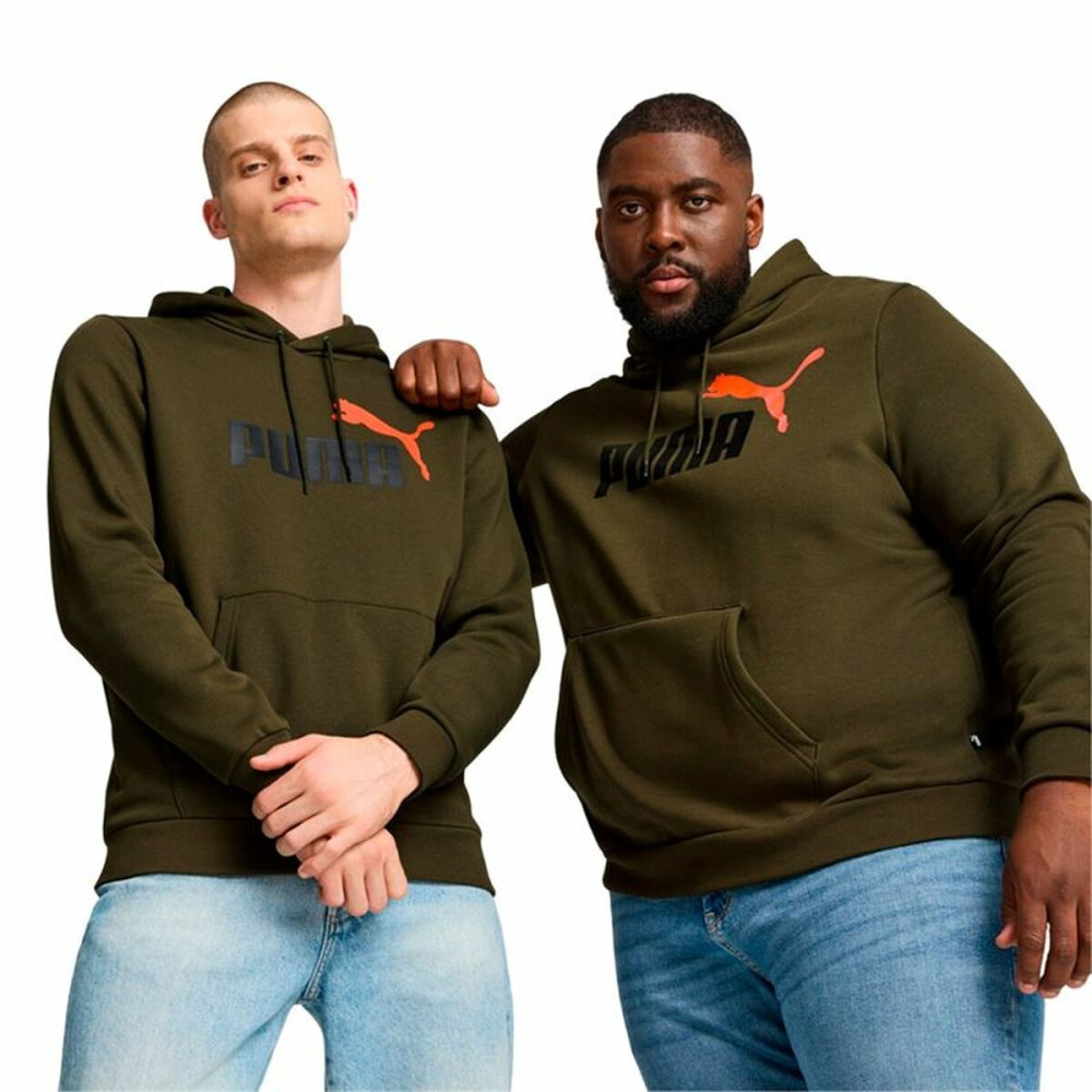 Men’s Hoodie Puma Ess+ 2 Col Big Logo Brown