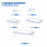 Set of Stackable Hermetically-sealed Kitchen Containers Max Home 29 x 12 x 20 cm 6 Units