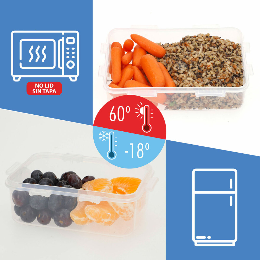 Set of Stackable Hermetically-sealed Kitchen Containers Max Home 29 x 12 x 20 cm 6 Units