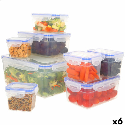 Set of Stackable Hermetically-sealed Kitchen Containers Max Home 27 x 12 x 20 cm 6 Units