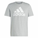 Men’s Short Sleeve T-Shirt Adidas Essentials Single Big Logo Grey Light grey