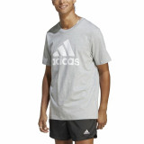 Men’s Short Sleeve T-Shirt Adidas Essentials Single Big Logo Grey Light grey